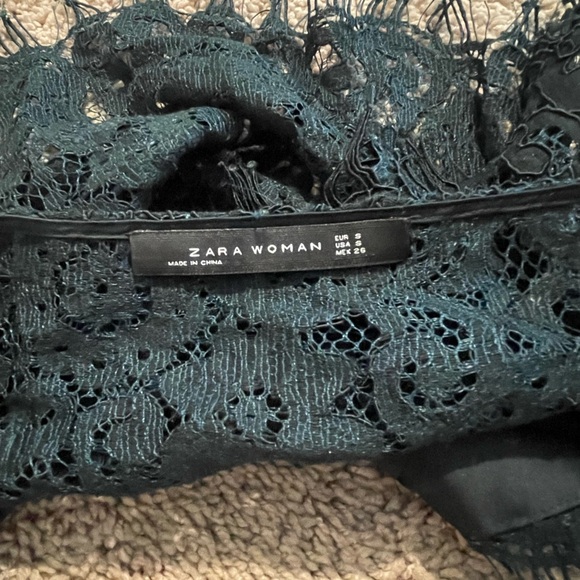 Zara cami bralette, dark green lace. - Picture 2 of 3